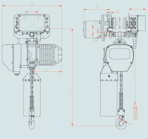 1 Ton Pneumatic Electric Chain Hoist For Overhead Crane ISO / CE / CCC