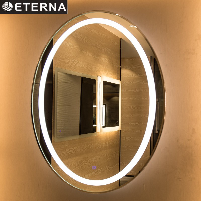 Hotel Decoration Full Length Vanity Mirror With Black Frame Around Light