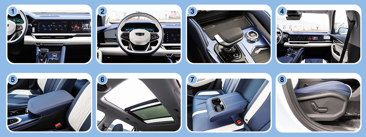 Geely Monjaro 2024 Model Petrol Car 2.0T 238HP L4 with Metal Roof Rack and Front Disc Rear Disc Brake System