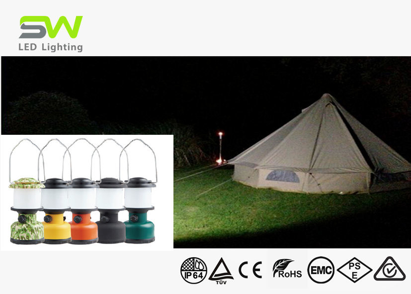 3 AA 18650 Battery Powered LED Camping Lamp