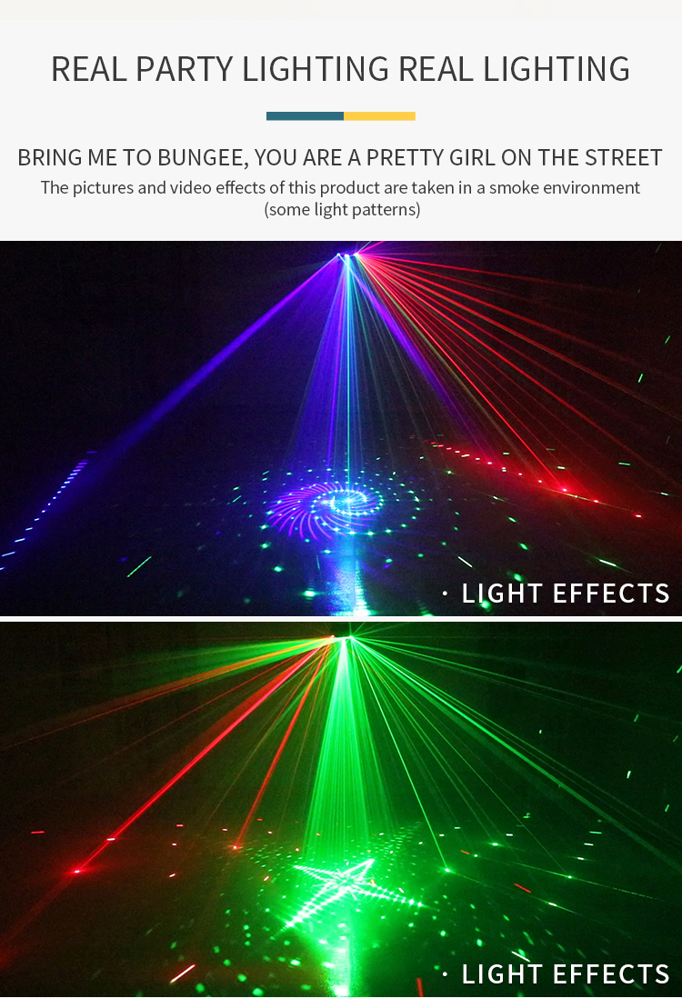 2022 New 9 Eyes KTV Bars Stage Party Light Sound Activated Home Projection Cool Dazzling DMX DJ Disco Dance Laser Strob