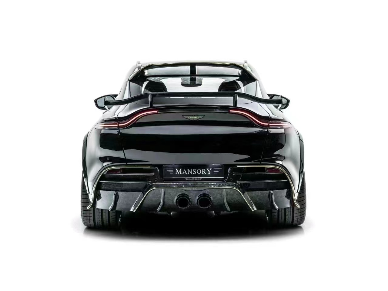 Bright Black Aston Martin Body Kit DBX MSY Style Carbon Fiber Spoiler Wing