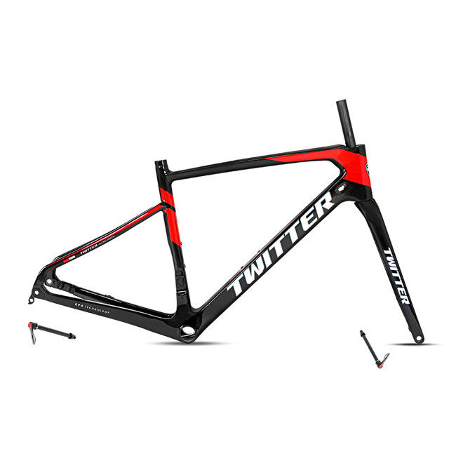 Lightweight Carbon Fiber Gravel Bike Frame 48cm Height 700C Tire