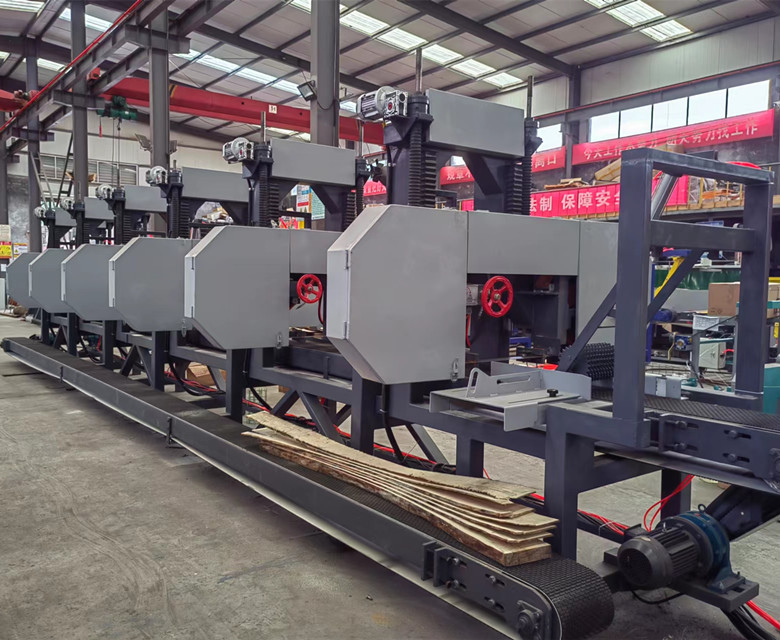 22KW Band Saw Lumber Mill 500mm Dia Twin Vertical Band Saw