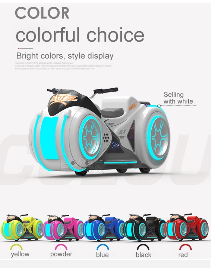 Dazzle Light Motorcycle Amusement Park Kiddie Ride Fiber glass Electric Car