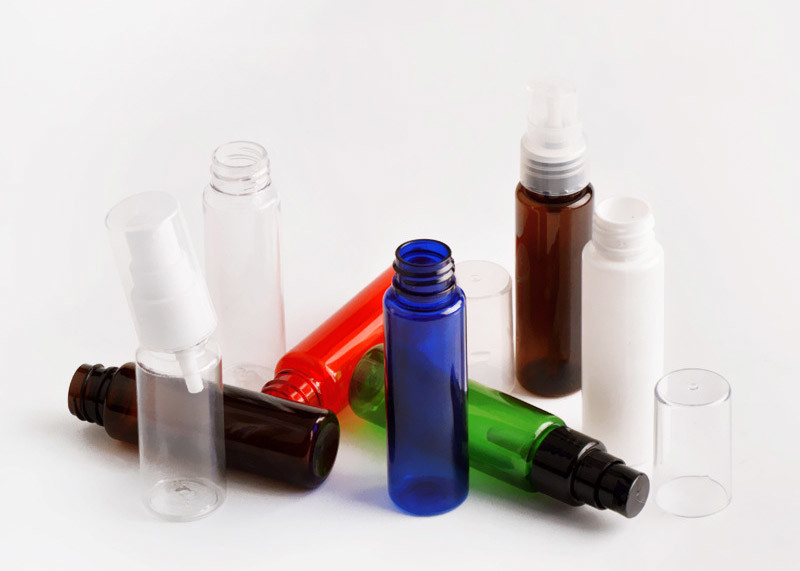 Colorfully Empty Pet Plastic Cosmetic Bottles Portable With Treatment Pump