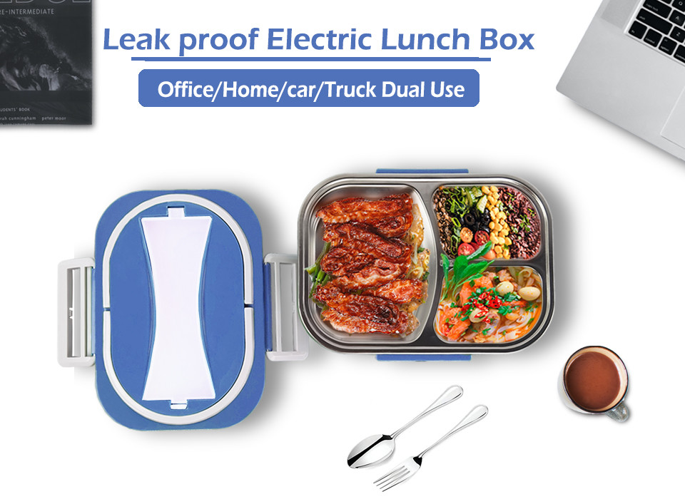 PP Electric Lunch Boxes 60W Stainless Steel Heated Lunch Box Multi Function OEM