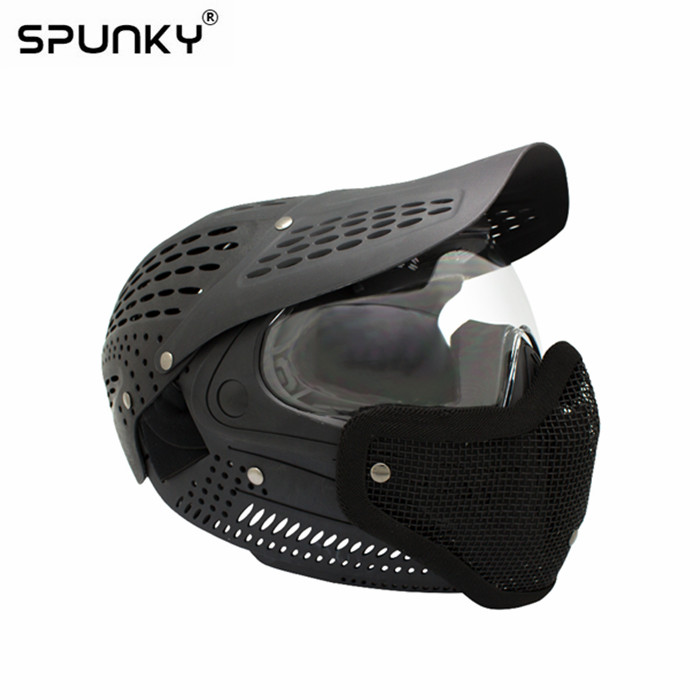 Full Head Cover Paintball Mask Goggle with Wire Mesh Half Face Mask Protection