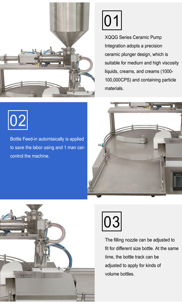 Desktop 100g Cosmetic Cream Jar Bottle Filling Machine With Ceramic Piston Pump For High Accuracy Filling And Packing