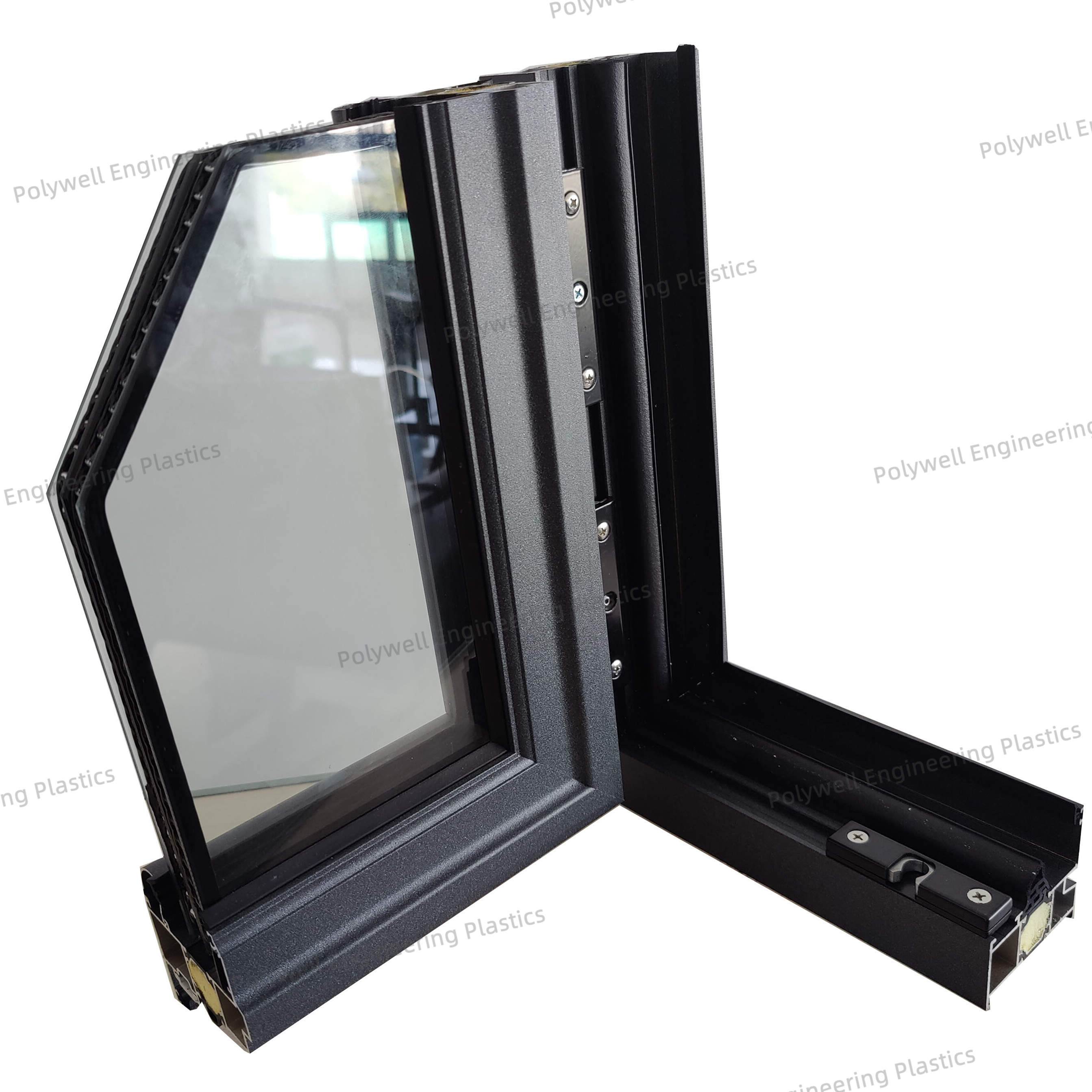 Energy Saving Aluminum Frame System Window Residential Double Glazed Aluminum Profile