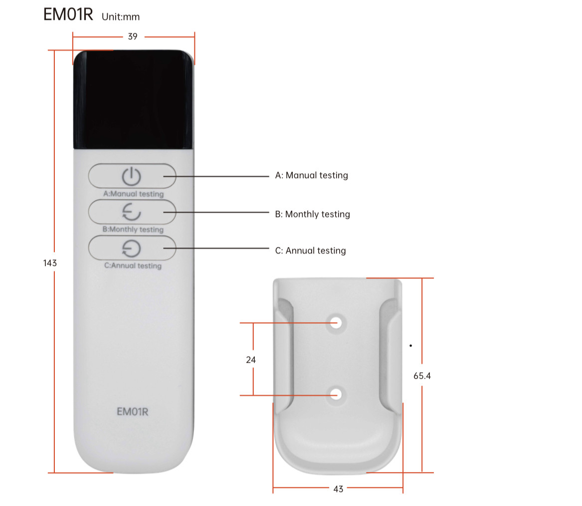Emergency Battery Backup Remote Controller Up to 15m / 50ft
