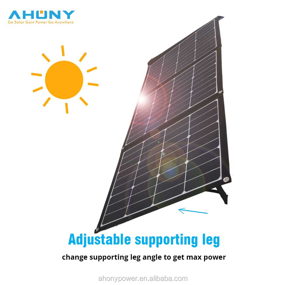 Sunpower 120W Folding Solar Panel Kit Charger Cloth Bag For Camper 4WD Tourers RV