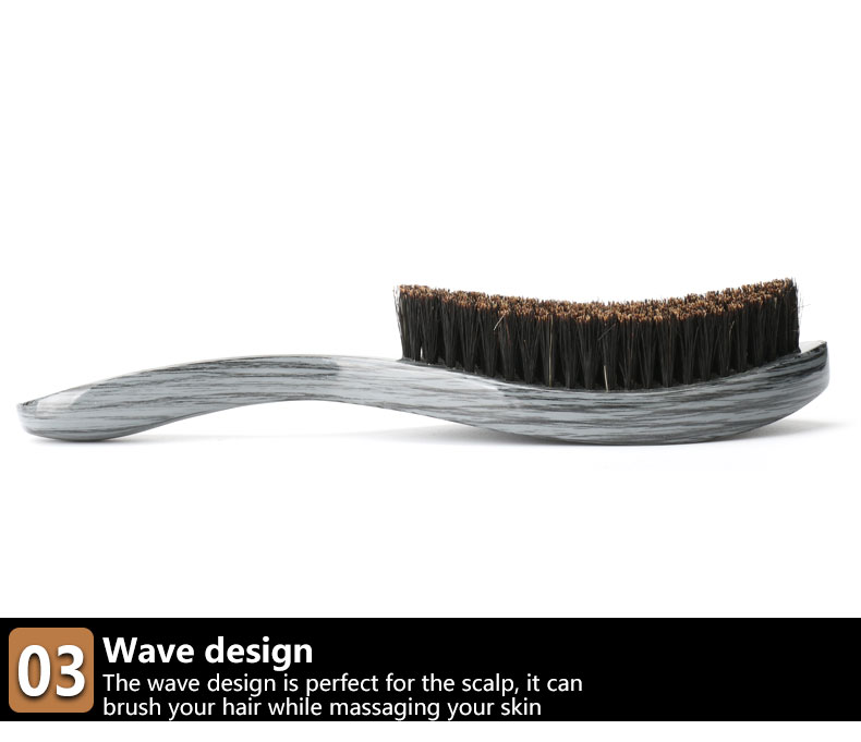 Wood Handle Soft Medium Hard Bristle Wave Brush Customized Color