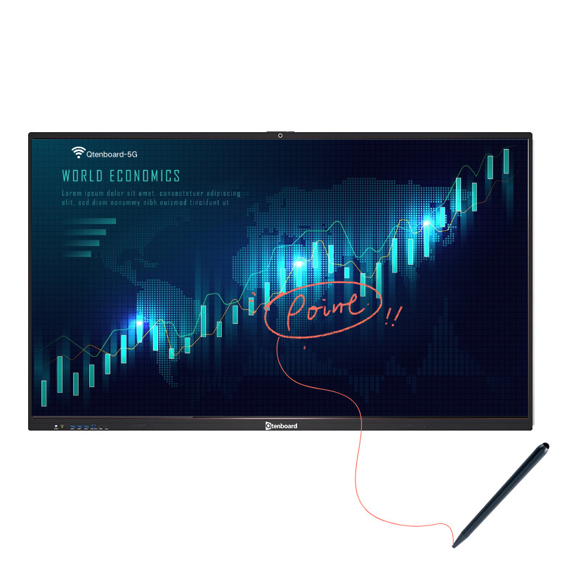  Qtenboard Windows Android 14 40 Point Interactive Smart Board Touch 4K Wall Bracket Manufactures