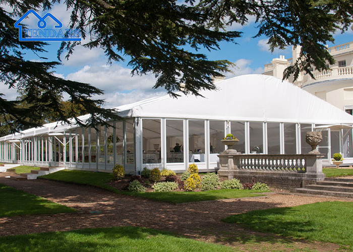 New Style High Quality Aluminum Alloy Steel Frame Arcum Tent With Overhang Trade Show Tent Party