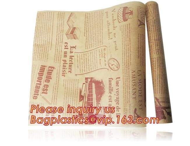 Bleached with Unbleached Greaseproof Paper for food wrapping,Environmental friendly and green greaseproof food packaging