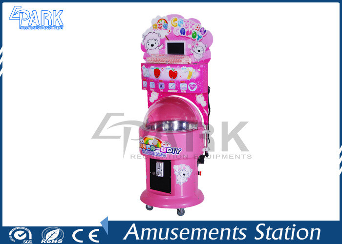 Pink Amusement Game Machines , Commercial Automatic Cotton Candy Machine