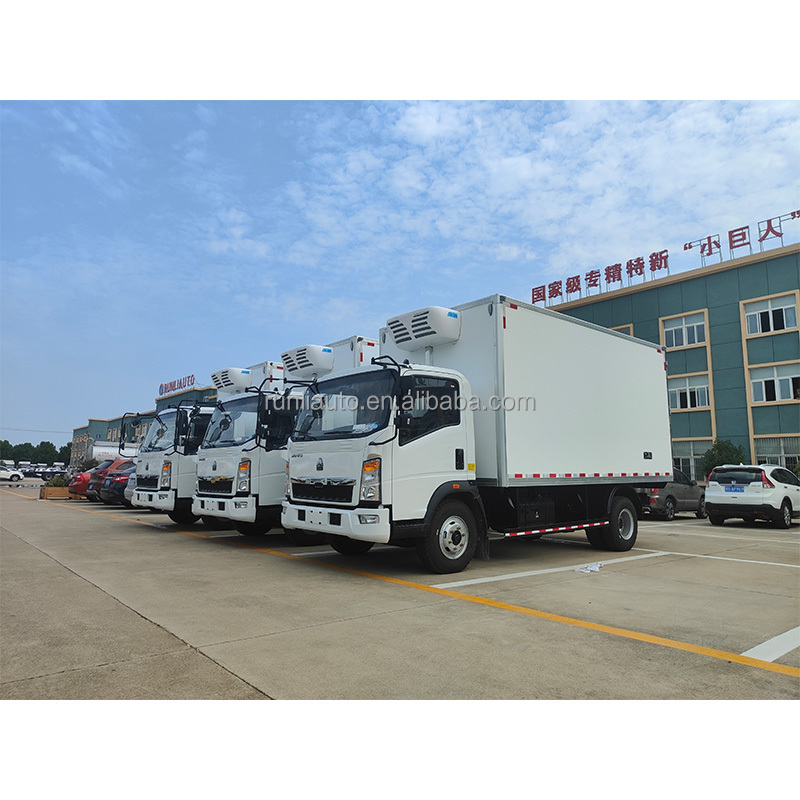 SINOTRUK 4x2 LHD Or RHD Refrigerator Box Truck Thermo King Freezer Truck