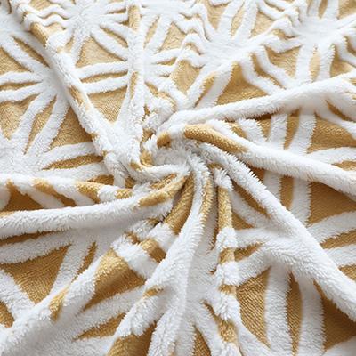 Sunflower Jacquard Shu Velveteen Fabric 280gsm For Home Textile Blanket