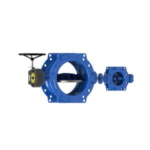 Low Torque Blue Double Eccentric Butterfly Valve With Dovetail Seal Design