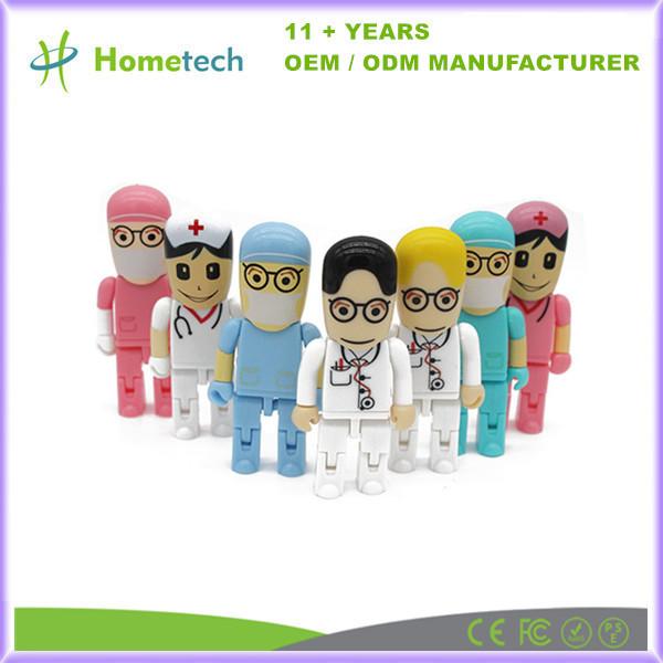 Doctor Shape Plastic USB Flash Drive Memory Stick 8GB 16GB 32GB 3D USB 3.0 Flash