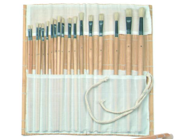 Natural Color Bamboo Brush Holder Useful Tools , Artist Brush Roll Case 41.5 *
