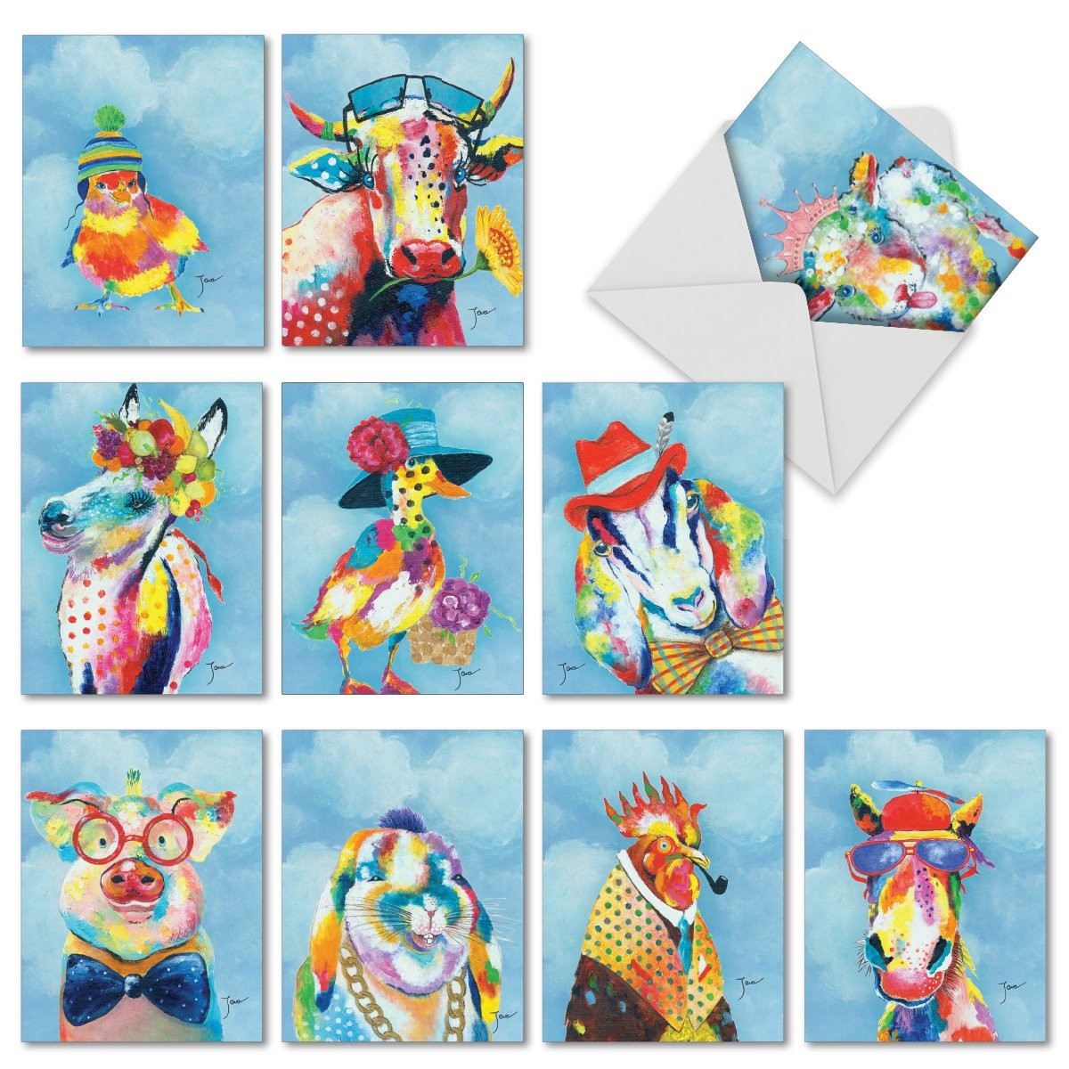 Cartoon Animal Custom Made Greeting Cards Lovely Color Printing Cover For Children