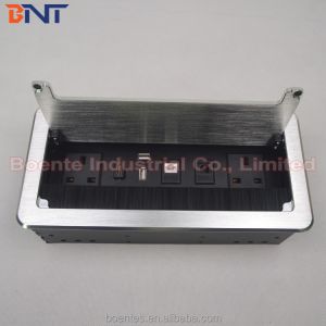 China Office Tabletop Multi-functional Flip Electric Socket Box with HD-MI, VGA, USB, RJ45, Schuko on sale