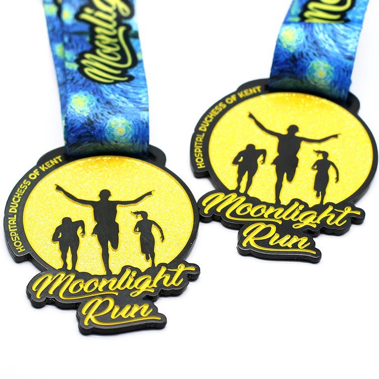 Wholesale Custom Medal Logo Medallion Soft Enamel Gold Silver Marathon Running Custom Metal Sport Medal