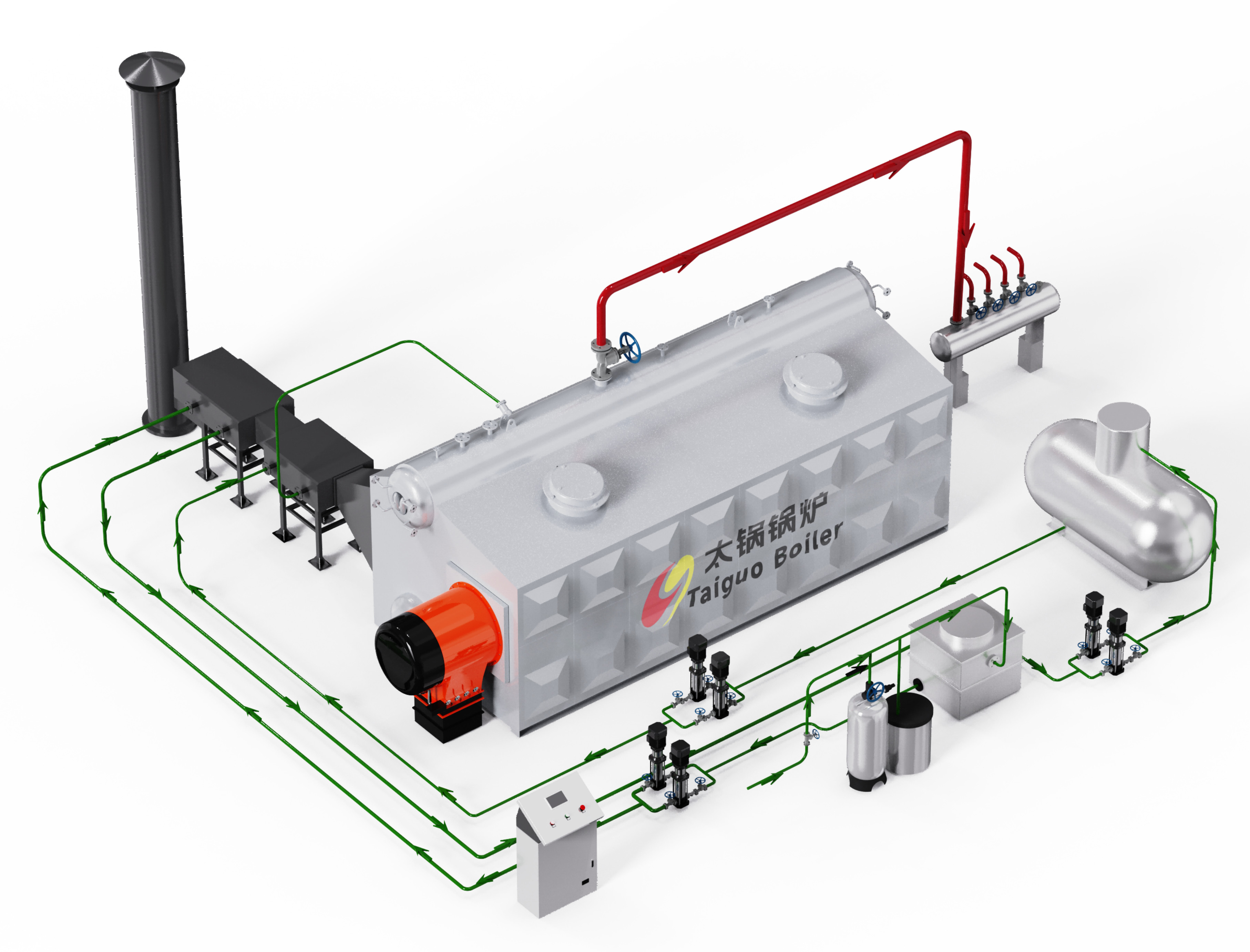 Intelligent Control Water Tube Steam Boiler With And High Thermal Efficiency