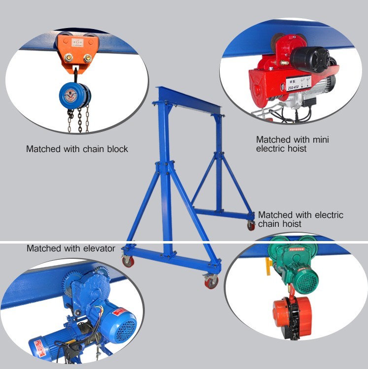 Manual Driven Durable 10 Ton Span 5M Portable Gantry Crane