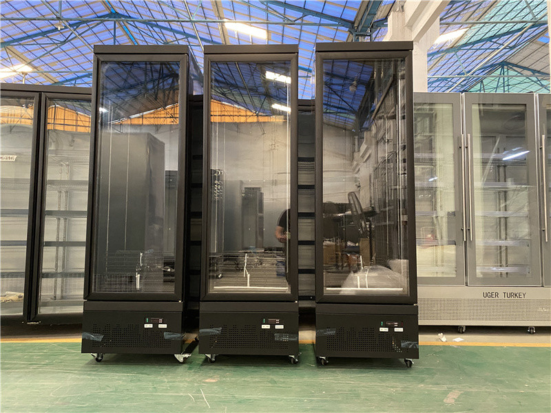 Commercial Display Refrigerator , Supermarket Single Glass Door 450L Ice-Cream Upright Freezer