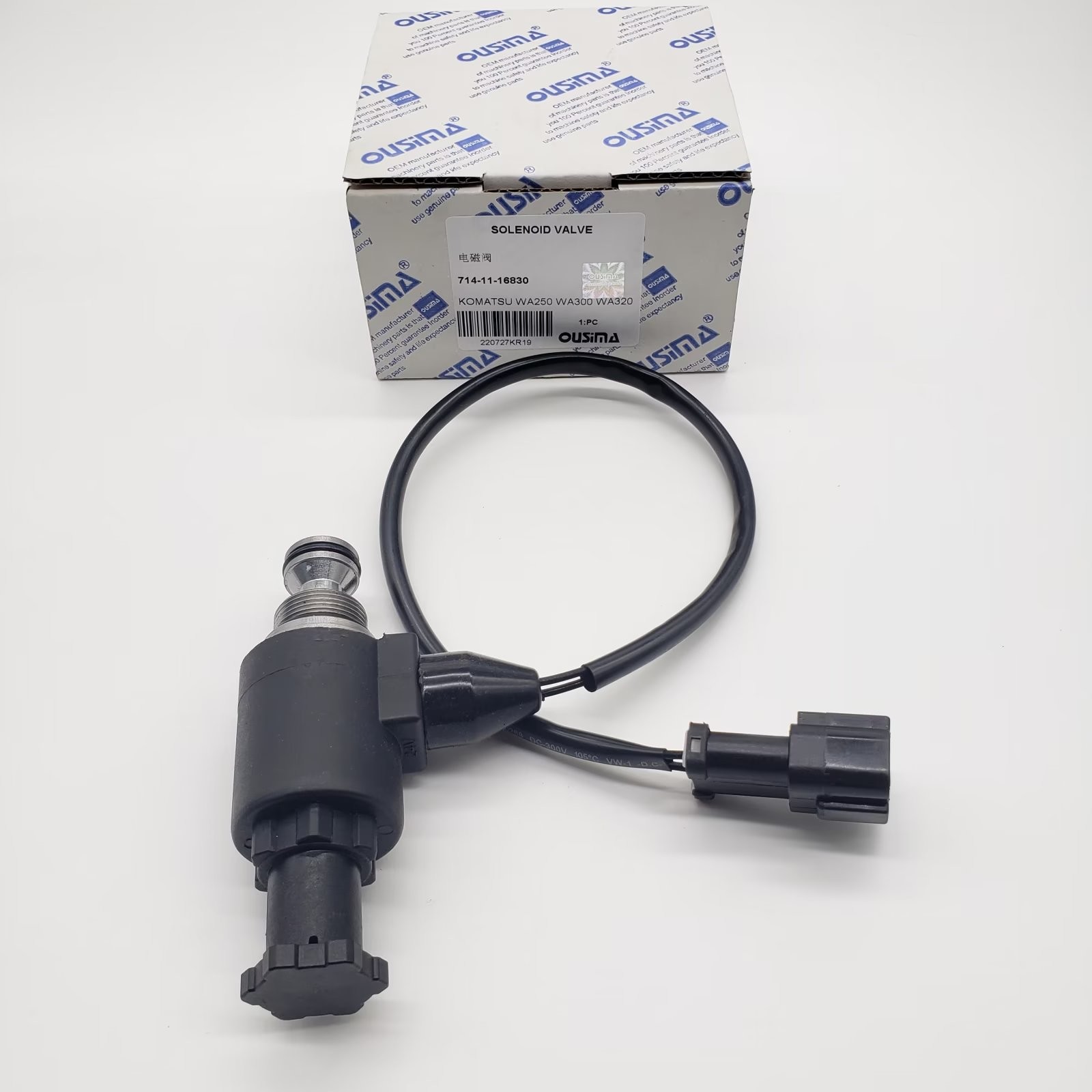 714-11-16830 Solenoid Valve For Komatsu Wheel Loader WA100-3 WA120-3 WA150-3 WA200-3 WA250-3 WA300L-3