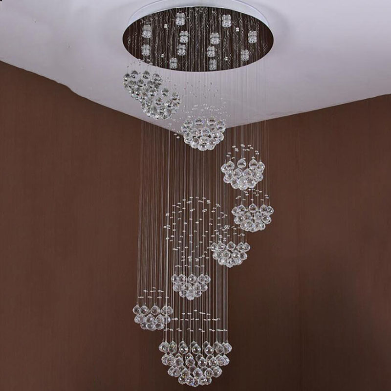 Long Crystal Chandelier Lighting Lustres Lampadari Modern Stage hallway light(WH-NC-24)