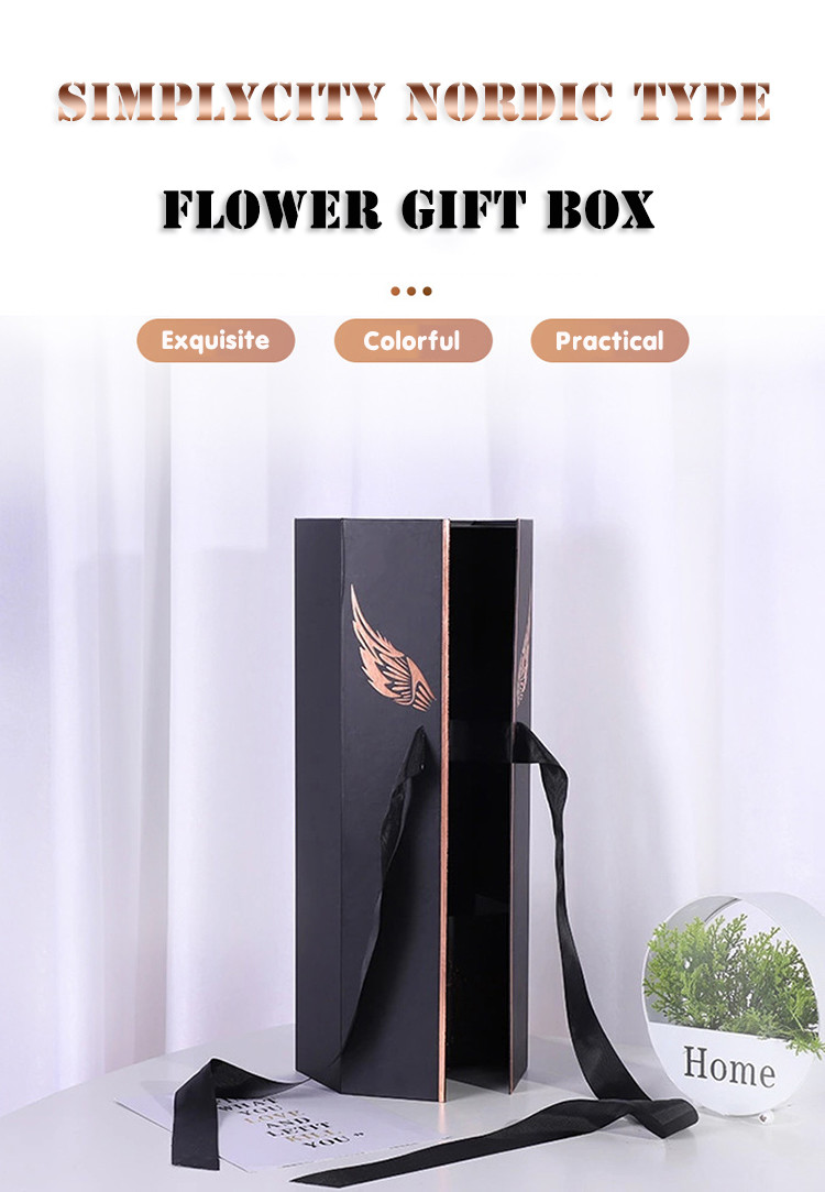 Rectangle Black CMYK Pantone Flower Packaging Box for Valentine'S Day