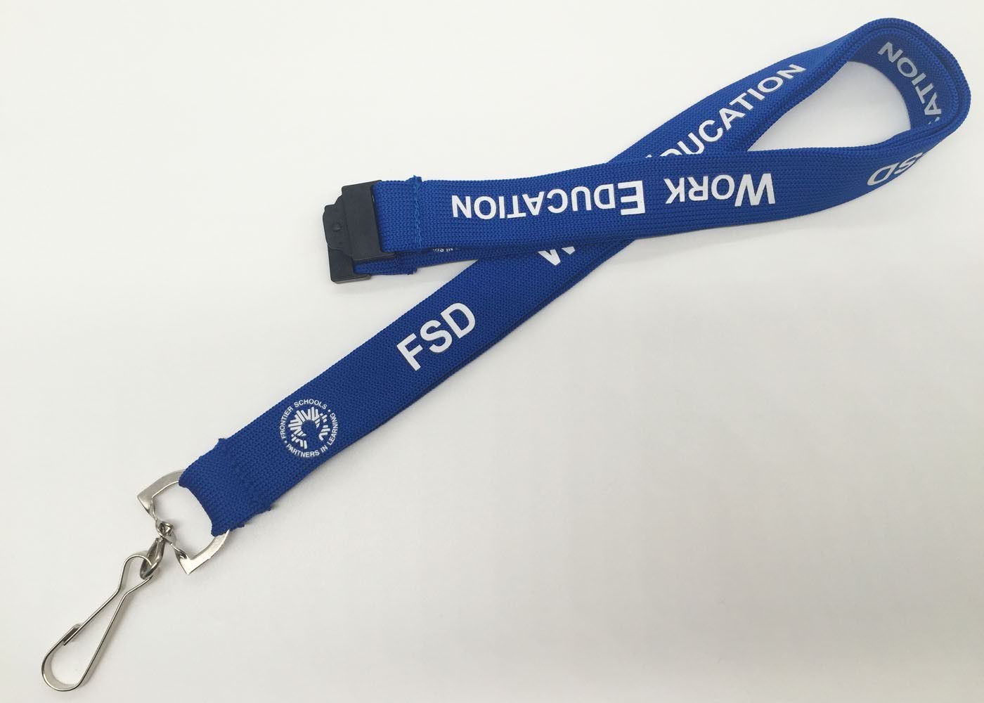 20MM Blue Tube Silk Screen Lanyards / Badge Holders Lanyards With Split Ring
