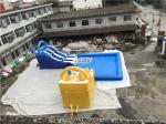 Customized Inflatable Water Park Slide With Pool / Kids Inflatable Playground
