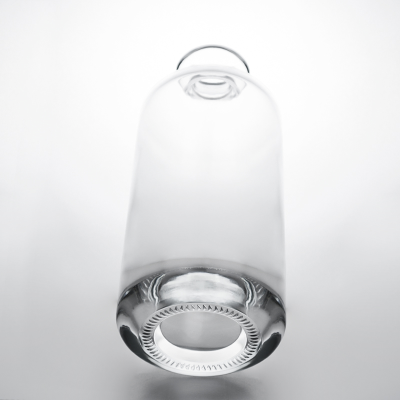 Customized Logo Glass Collar Wholesales Short Neck Gin Rum Brandy Whisky Liquor Bottle with Cork