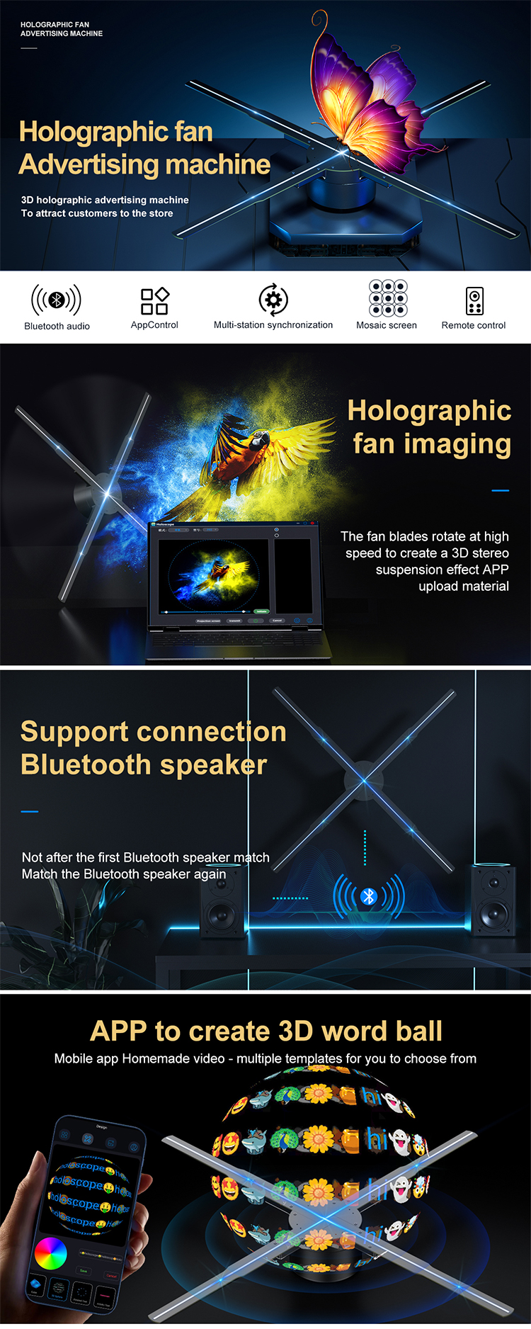 1800 Brightness 3D Hologram Projector for Projection in Human Hologram Restaurant