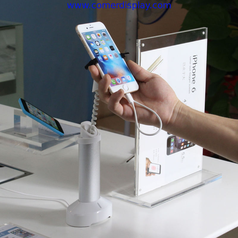 COMER Security mobile phone charging holder with grip with cable concealed inside