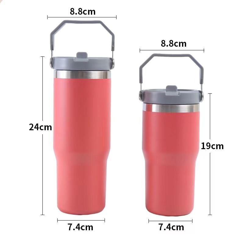 20 Oz Tumbler With Handle, Insulated Tumbler With Lid And Flip Straw Leak Proof Double Wall Stainless Steel Vacuum Travel Coffee Mug Insulated Water