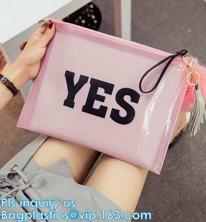 printed OEM logo slider zip lock bags, Slider Undergarment Bag With Lock, vinyl pvc A4 file bag with slider Zip lockkk