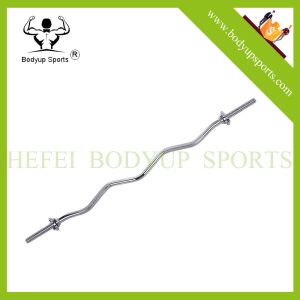 Threaded Regular Ez Curl Weight Lifting Bar With Collars 1.2m Size