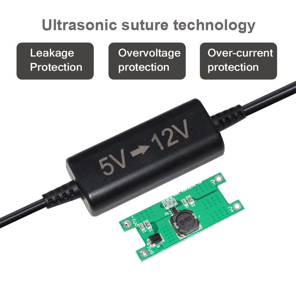 Standard Black 5V To 9V 12V Step Up Cable 2464 24AWG/2C For Camera