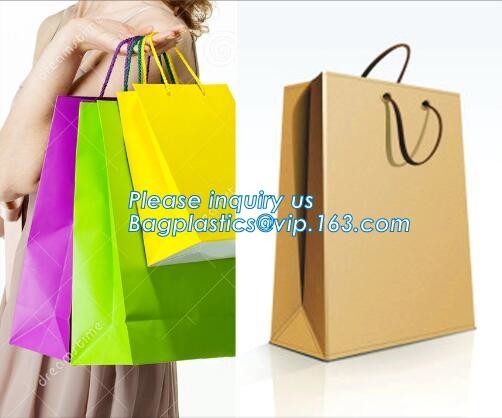 Flower carrier bag with different color customized pot plants kraft paper bag with handle,stamping logo fancy paper flow
