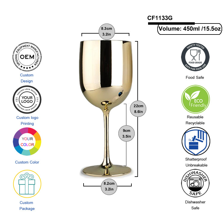 14oz Transparent Reusable Plastic Wine Glasses For Beach