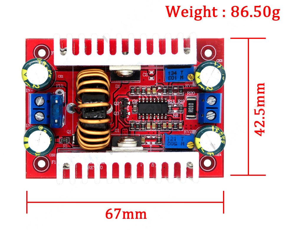 400W 15A DC Step-up Boost Inverter Converter Board for LED Driver Power Supply Module