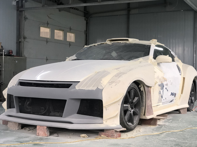 Air Knife FRP Nissan 350z Wide Body Kit Side Skirts OEM Front And Rear Bumper