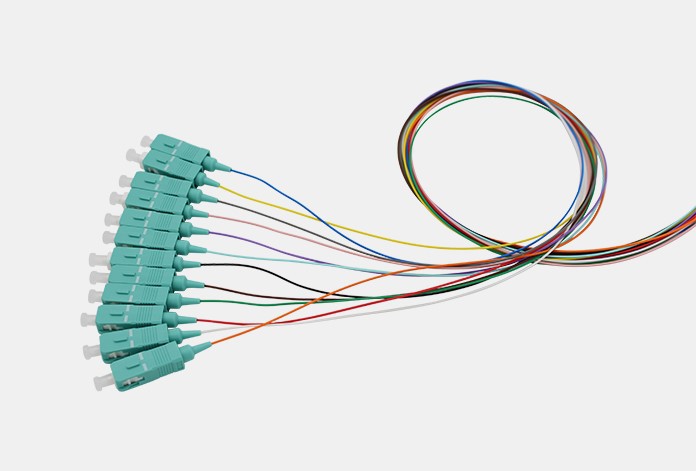 700 1 Customized Fiber Optic Pigtails 12C SC OM3 Aqua PVC LSZH Loose Buffer Tight Buffer