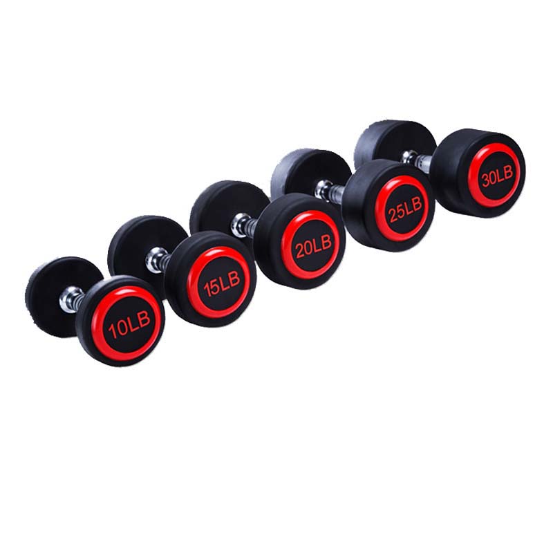 Custom Logo Weightlifting Round Rubber Coatex Dumbbell